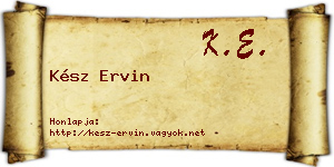 Kész Ervin névjegykártya