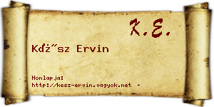Kész Ervin névjegykártya