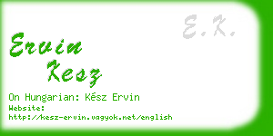 ervin kesz business card
